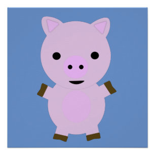 Roze Piggy Perfect Poster