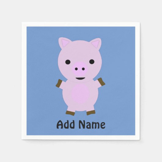 Roze Piggy Servet (Voorkant)
