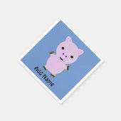 Roze Piggy Servet (Hoek)