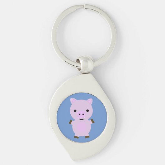 Roze Piggy Sleutelhanger (Voorkant)