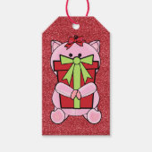 Roze Piggy Sparkle Gift Labels Cadeaulabel (Voorkant)