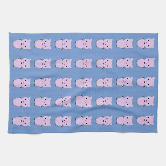 Roze Piggy Theedoek (Horizontaal)