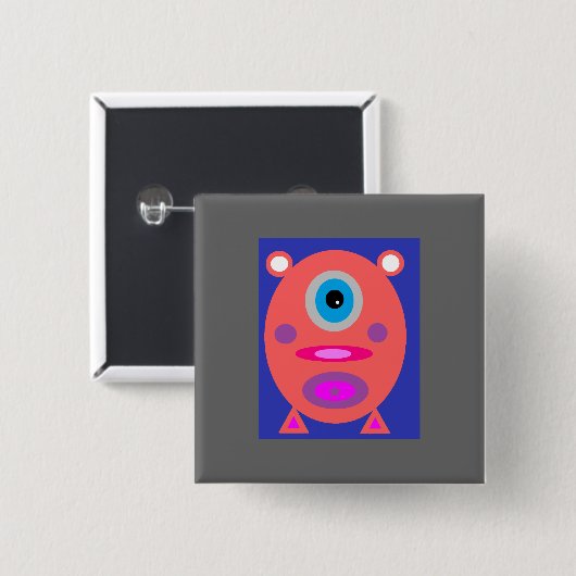 Roze Piggy Vierkante Button 5,1 Cm (Voorkant /achterkant)