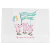 Roze Piggys Kids Verjaardagstas Groot Cadeauzakje (Achterkant)