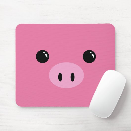 Roze piglet Cute Animal Face Design Muismat (Met muis)