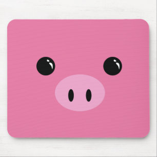 Roze piglet Cute Animal Face Design Muismat