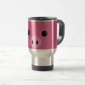 Roze piglet Cute Animal Face Design Reisbeker (Voorkant rechts)