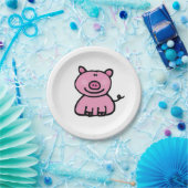 roze pigment papieren bordje (Feest)