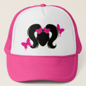 Roze pigtails trucker pet (Voorkant)