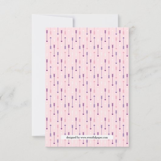 Roze pijlen - 3X5 Bachelorette partijuitnodiging Kaart (Achterkant)
