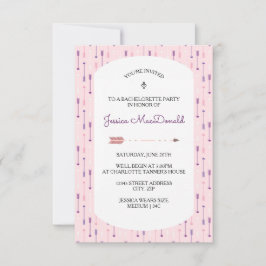 Roze pijlen - 3X5 Bachelorette partijuitnodiging Kaart
