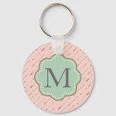 Roze pijlen monogram sleutelhanger (Voorkant)