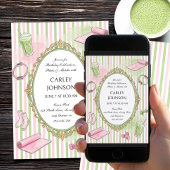 Roze Pilates- en Matcha-verjaardagsviering Kaart