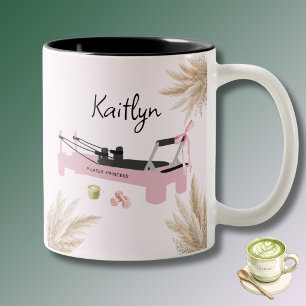 Roze Pilates Prinses Reformer & Matcha Tweekleurige Koffiemok