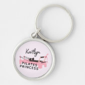 Roze Pilates Prinses Reformer Persoonlijk Sleutelhanger (Voorkant)