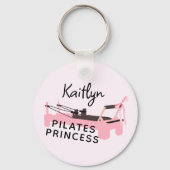 Roze Pilates Prinses Reformer Sleutelhanger (Voorkant)