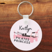 Roze Pilates Prinses Reformer Sleutelhanger (Voorkant)