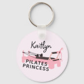 Roze Pilates Prinses Reformer Sleutelhanger (Achterkant)