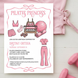 Roze Pilates Prinses Reformer Verjaardagsfeestje Kaart