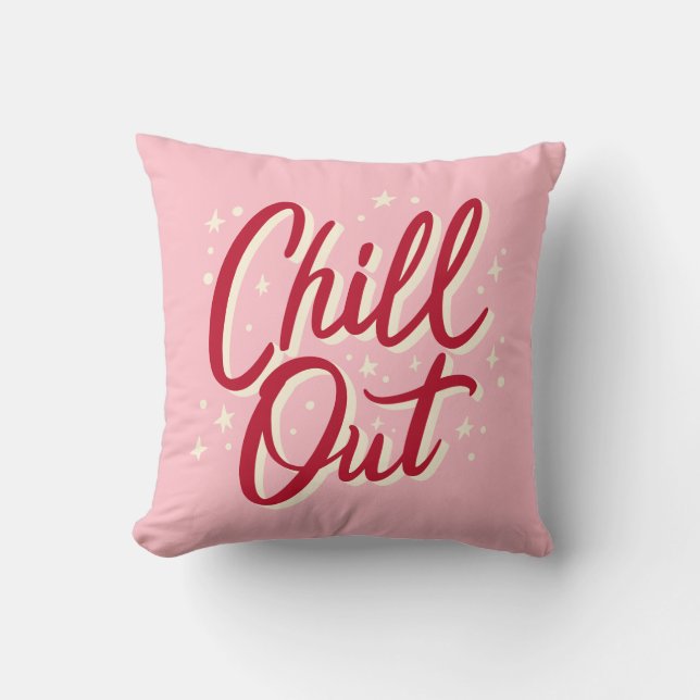 Roze Pillow-positieve offerte met woorden Kussen (Voorkant)