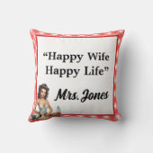 Roze Pin-up Bruidsmeisjesfeest Kussen (Achterkant)