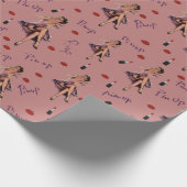 roze pin up girl patroon cadeaupapier (Hoek)