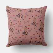 roze pin up girl patroon kussen (Achterkant)
