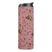 roze pin up girl patroon thermosbeker (Gedraaid links)