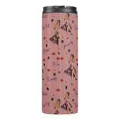 roze pin up girl patroon thermosbeker (Achterkant)