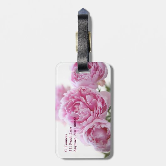 Roze pinda's bagagelabel (Achterkant verticaal)