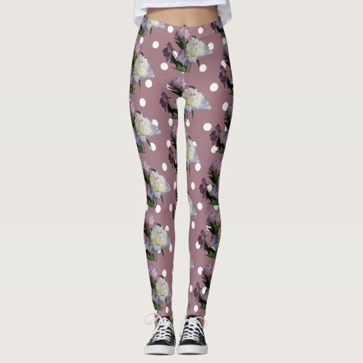 Roze pinda's Elegant Custom Leggings (Voorkant)