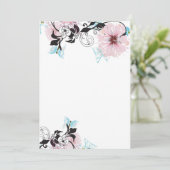 Roze pinda's en blauwe vlinder kaart (Staand voorkant)