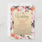 Roze pinda's en eucalyptus Leaves Bouquet Wedding Kaart (Voorkant)