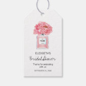 Roze pinda's en Vrijgezellenfeest van parfum Cadeaulabel (Voorkant)