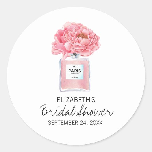 Roze pinda's en Vrijgezellenfeest van parfum Ronde Sticker (Voorkant)