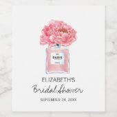 Roze pinda's en Vrijgezellenfeest van parfum Wijn Etiket (Enkel label)