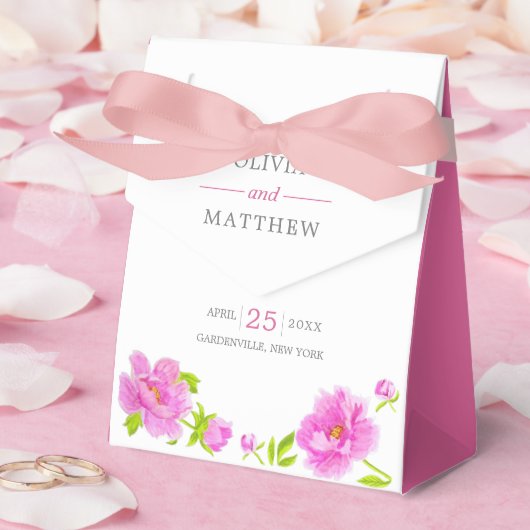 Roze pinda's Floral Magenta Wedding for Box Bedankdoosjes (Huwelijk)