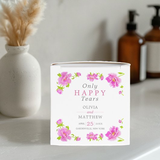 Roze pinda's Floral roze mini-bruiloft tissue boxe Bedankdoosjes