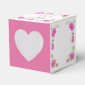 Roze pinda's Floral roze mini-bruiloft tissue boxe Bedankdoosjes (Voorkant Zijde)