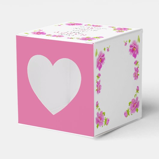 Roze pinda's Floral roze mini-bruiloft tissue boxe Bedankdoosjes (Voorkant Zijde)
