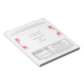 Roze pinda's Floral Wedding Snoep Wrappers Notitieblok (Schuin)