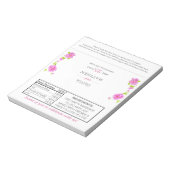Roze pinda's Floral Wedding Snoep Wrappers Notitieblok (Linkerzijde)
