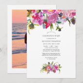  roze pinda's - Florale viering van het leven Kaart (Voorkant / Achterkant)