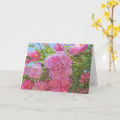 Roze pinda's- gekleurde potloodkaart kaart (Gele Bloem)