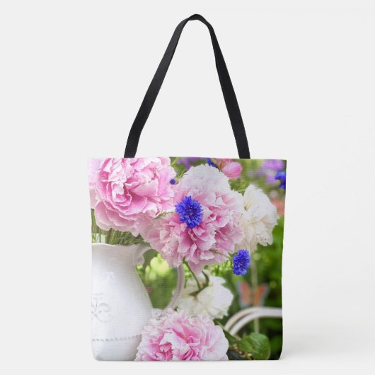 Roze pinda's Grote Canvas tas (Voorkant)