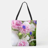 Roze pinda's Grote Canvas tas (Achterkant)