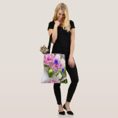 Roze pinda's Grote Canvas tas (Op model)
