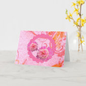 Roze pinda's Kaart met grote lettertypegang (Gele Bloem)