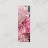 Roze pinda's met bladwijzer tekstruimte mini visitekaartje (Achterkant)