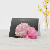 Roze pinda's met tekstruimte denken aan jou kaart (Gele Bloem)